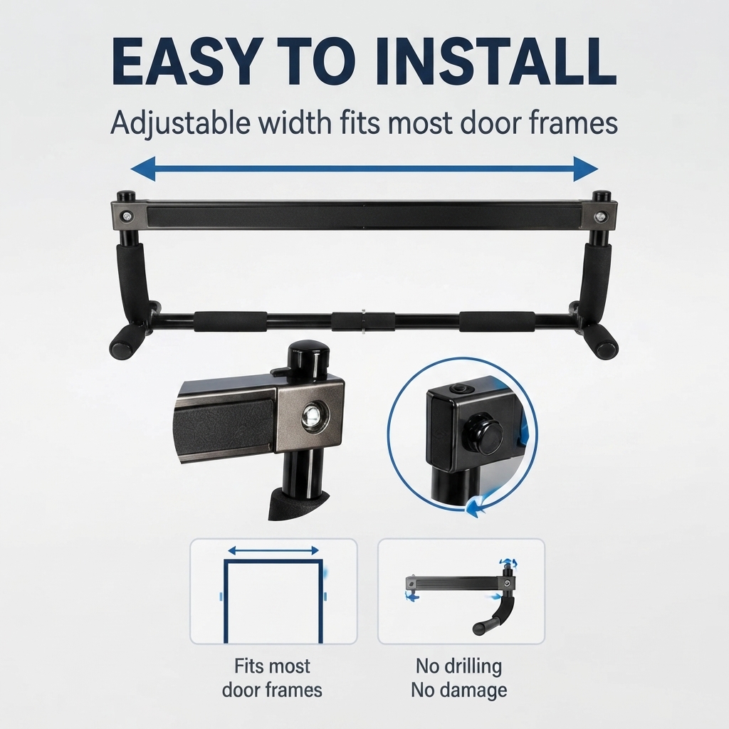 Çok Fonksiyonlu Kapı Çubuğu, V - Door Pull Up Bar No Screw incelemesi ve fiyatı